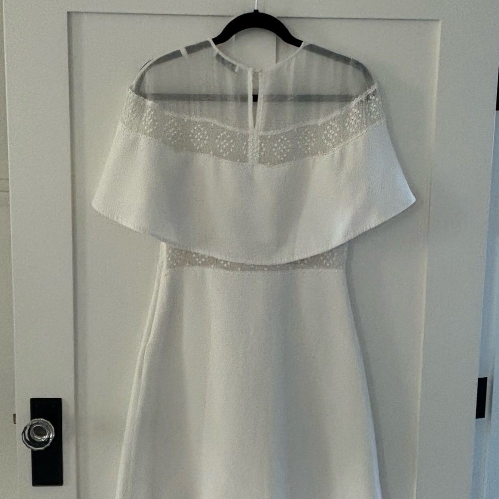 Sandro Embroidered White Mini Dress, US 6 - Picture 4 of 10